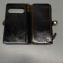 Defencase for Google Pixel 10/Pro Case, RFID Blocking Wallet Case for Pixel 10 & 10 Pro Soft PU Leather Magnetic Snap Flip Zipper Strap Card Holder Phone Cases for Women Men, Coffee