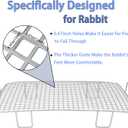Stainless Steel Rabbit Litter Box,Bunny Litter Pan with Widened Grid,Toilet Tray,High Back Wall,Deep Waste Storage (Medium)