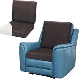 Wibeelee Brown Egg Crate Foam Recliner Cushion with Back Support, 19.7 x 19.7 Inches, 4.3 Inch Thick Seat, Reduces Muscle Fatigue, Ideal for Elderly and Adults