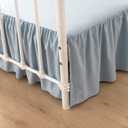 Bed Skirt Queen Size Ruffled Bed Skirt with Split Corners, 16 Inch Drop Dust Ruffle Bed Skirts with Platform, Gathered Style, 100% Microfiber, Grayish Blue
