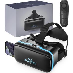3D VR Headset for Kids + Android Remote - for iPhone & Android Phones | with 3D VR Videos & Apps Links | Virtual Reality Goggles Set for Beginners