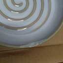 Ceramic Spoon Rest for Stove Top, Spoon Holder for Kitchen Counter, Farmhouse Cooking Utensil Holder for Spoons, Ladles, Spatula, Glazed White