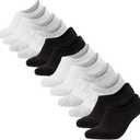 2 x CoolMate GLOBAL No Show Women Socks, Gifts for Mom (US, Alpha, Small, Regular, Regular, 2 Black, 2 Grey, 2 White) (S)