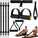Pedal Resistance Band,Multifunction Adjustable Sit-up Bodybuilding Abdominal Trainer,Elastic Pull Rope Fitness Equipment for Abdomen,Waist,Leg,Arm,Home Gym Workout,Postpartum Recovery&Body Shaping