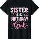 Sister of The Birthday Girl Matching Pink Coquette Bow T-Shirt, Size kids 3T