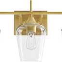 VONLUCE Bathroom Vanity Light, 3 Light Bathroom Light Fixture Over Mirror, Bathroom Wall Lamp with Clear Glass, Modern Gold Vanity Lighting fixtures for Bathroom, Bedroom, Hallway
