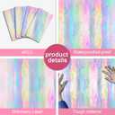OHOME 4 Pack Iridescence Plastic Tablecloths Disposable Galentines Day Decorations New Years Birthday Disco Bachelorette Bridal Wedding Rainbow Iridescent Party Decorations 54" x 108"