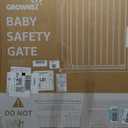 Mom's Choice-GROWNSY Baby Gate for Stairs, 29.5"-48.4" Pressure Mounted Baby Gate for Top of Stair&Doorway with V-Shaped Rods, Anti-Trip Pedal, Extra Wide Stairs Dog Gate Easy Install w/Red Reminder
