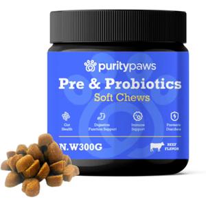 Probiotics for Dogs  Digestive & Immune Support Chews with Probiotics  Natural Gut Health Supplement for Diarrhea, Gas & Allergies (120 Count)