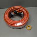 FXFOUCS Heavy Duty Garden Hose – 5/ 8 Inch Flexible, Lightweight Hybrid Hose with 600 PSI Burst Pressure, Swivel Handle, and Durable Copper Male/ Female Fittings (Orange with hose sprayer, 75FT)