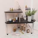 Weenson Bathroom Counter Organizer Over Sink for Toiletries, Makeup, Kitchen Countertop Organizer Spice Rack for Salt, 2-Tier Corner Counter Shelf for Coffee Area Storage Dresser Table(Black)