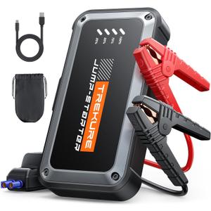 TREKURE Portable Car Battery Jump Starter 4000A 16800mAh Jump Box, Car Battery Jumper Starter Portable Jumper Cables for car(8.0L Gas/6.5L Diesel), Fast Charge, Lights, Compact