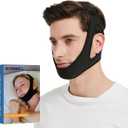 Chin Strap for Snoring - Adjustable Chin Strap for CPAP Users - Breathable and Comfortable Anti Snoring Chin Strap for Sleeping for Men and Women (Black)