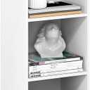 Furinno PASIR Book Shelf, 3-Cube Bookcase, Standing Bookshelf, Open Storage Shelf, Closed Back, Easy Assembly, 9.3 x 12 x 31.5 Inches, for Home Office, Living Room, Plain White