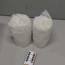 Gmnee 3"x4" Outdoor Waterproof Flameless Candles with Remote and Timers, LED Candles, Battery Operated Candles, Electric Fake Pillar Candles for Patio, Porch, and Lanterns Decor (Ivory)