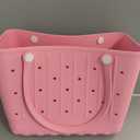 Large Rubber Beach Bag Travel Totes Mens Womens Waterproof Rubber Beach Tote for Work, Picnics, Shopping, Outdoor, Pink, Large