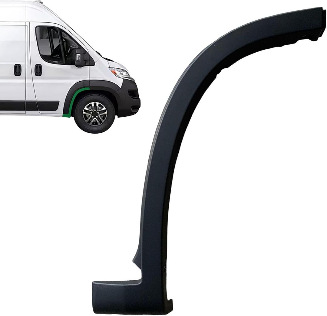 Front Door Fender Flare Trim Molding Wheel Arch Flare Molding Upper Panel Compatible with Ram Promaster 1500 2500 3500 Cargo Van 2019 2020 2021 2022 1ZT53JXWAB (Front Right Lower)