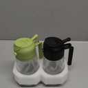 TrendPlain 16oz/470ml Glass Olive Oil Sprayer for Cooking  2 in 1 Olive Oil Dispenser Bottle for Kitchen Gadgets and Air Fryer Accessories, Salad, BBQ - Black & Green