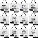Paterr 24 Pcs Thank You Nurse Appreciation Gifts Bulk, Thank You Cna Canvas Tote Bags Makeup Cosmetic Bag with Handles (Warm)