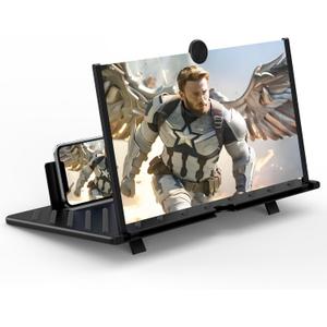 20 inch Screen Magnifier for Smartphone,3D HD Screen Expanders for Movies, Videos, and Gaming, Screen Magnifier with Adjustable Angle Design Amplifier Desktop Magnifying for Seniors Reading (Black)