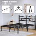 SHOANED 14 Inch Metal Bed Frame - Full Size Heavy Duty Bedframe with Headboard Black Basic Steel Slats Platform No Box Spring Needed/Easy Assembly/Noise Free