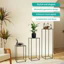 2 PCS Black Vases Flower Stands 23.6", Wedding Centerpieces for Tables, Metal Geometric Flower Vase, Tall Flower Stand Flower Vase for Centerpiece Home Table Decorations
