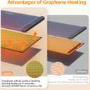 GRAPHENE Food Warming Mat, [122℉ to 212℉ Full Surface Rapid Heating] Electric Warming Tray, 6 Level Temp Setting W/Timer, Portable Silicone Food Warmers for Parties Buffet 23.6" x 14.6", Navy