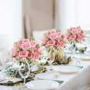 Pusuny Artificial Peonies Silk Flowers, 4 Bundles Faux Peony Bouquet Florals Arrangements for Farmhouse Home Boho Wedding Table Centerpiece, Fake Plastic Flower Bulk for Vase Decoration (Light Pink)