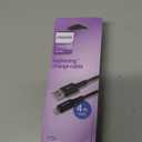 Philips USB Charging Cable with Lightning Connector, 4 Ft Long Cord, Apple MFi Certified, Compatible w/Apple iPhone Xs Max/XS/XR/X/8 Plus/8/7 Plus/7/SE, iPad, iPad mini, iPad Air, Black, DLC4104V/37