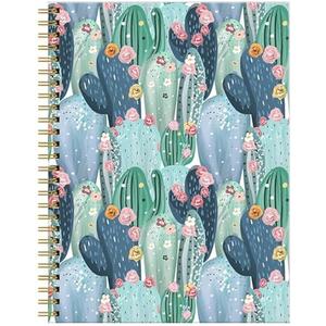 FVBAO Spiral Journal Notebook for Women,A5 College Ruled Notebooks 6"x 8.4", 120 Pages (60 Sheets) Lined Journal with Premium Thick Paper,Perfect for School Office Home(Watercolor Cactus)