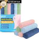 HOMEXCEL Wash Cloths, Quick Drying Face Towel for Showering, Super Absorbent Washcloths for Body Face, All-Occasion for Bathroom Gym Spa Travel, Pink/Light Blue/Green/Navy Blue