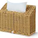 Wicker Hand Towel Box Cover Compatible with Disposable Paper Hand Towels, Wicker Paper Towel Holders, Hand Towel Holder for Bathroom, Car, Tabletop, by YANGQIHOME