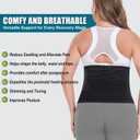 Postpartum Belly Band Abdominal Binder Post Surgery, for Natural Delivery & C-Section Recovery, 9.7" High Adjustable Compression Belly Wrap,Polyester Made with Bamboo Charcoal Fiber(Black, Large)