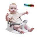 Wddbb Baby Bath seat for Babies 6 Months & up, 360° Stable Toddler Bath Chair with oneTouch Button, Back Hollow Design, Water Temperature Card & 4 Suction Cups for Safety (Gray)