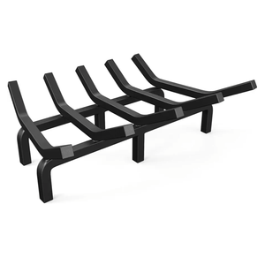 Mr IRONSTONE Fireplace Grate Fireplace Log Holder Solid Steel Heavy Duty Firewood Log Burning Rack Fire Grates for Outdoor Kindling Tools Pit Indoor Wrought Iron Wood Stove 17 inch