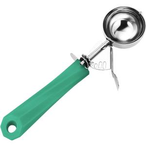 2.75 OZ Portion Disher, Large Cookie Scoop With Spring-Load Trigger, Green Handle, for Portion Control, Cookie Dough, Cupcake Batter, Ice Cream, Mashed Potatoes