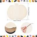 2 x Blulu 24 Pcs Wooden Pumpkin Cutouts Thanksgiving Unfinished Wood Cutout Blank Pumpkin Shape Cutout for Fall Thanksgiving Party DIY Craft Decoration Supplies (Wood Color)
