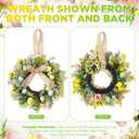 Riceshoot 6 Pcs 11 Inch Easter Egg Wreath Decorations with Ribbon Bow for Front Door Kitchen Cabinet Small Window Spring Artificial Flower Wreath with Pastel Eggs and Mixed Twigs for Home Farmhouse