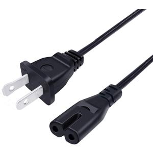 2 Prong Power Cord Replacement for Xbox One 1 S Power Cord 8ft IEC C7 AC Power Cord Cable
