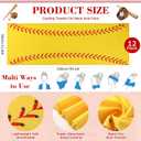 Moukeren 12 Pcs Cooling Towel with Mesh Storage Bag and D Ring Hook, 40" x 12" Soft Breathable Chilly Microfiber Sport Towels for Yoga Running Gym Workout Sport Party Favors Team Gift(Softball)