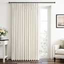 Ivory Velvet Curtains 96 Inches Long 1 Panel Super Soft Velvet Elegant Minimalist Pinch Pleated Room Darkening Blackout Thermal Drapes with Back Tab for Living Rooms,72x96 Inch,Cream