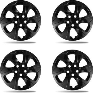 17 inch Gloss Black Wheel Covers for 2019-2025 Toyota RAV4 LE, Fits Factory Steel Wheels 42611-42520 42611-0R230, Direct OEM Replacement 42602-0R040, Snap-on Hubcaps 4 Pack