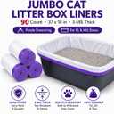 90 Count Jumbo Cat Litter Box Liners, 37 x 18 in, 3-Mil Thick Bags
