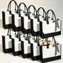 Canvas Tote Bags Bulk with Handles, Waterproof Reusable Blank Grocery Bags with Ribbon Large Canvas Tote