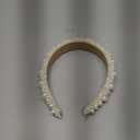 MHDGG Faux Pearl Headbands for Women White Bling Rhinestones Hairbands Bridal Hair Hoop Wedding Accessories for Girls