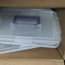 IRIS USA 5 Qt. Plastic Craft Storage Container Bins with Lids, 6 Pack, Small Art & Office Supply Organizer Tote, Sensory Bins & Boxes for Home & University, Stackable, Carry Handle, Clear