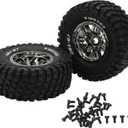 RC Rubber Tire Set, 2pcs/Set RC Wheels and Tires, 165mm/6.5in Diameter Wheel Tire for ZD Racing 1/7 ?07 Car Upgrade Part Car Tires Accessories(Titanium)