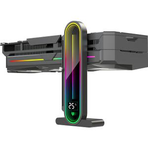 ARGB GPU Support Bracket, Universal GPU Bracket with Temperature Display, Graphics Video Card Brace with Height Adjustable