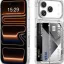 ACANDYA for iPhone 17 Pro Case Wallet Clear Protective Phone Case with Credit Card Holder Heavy Duty Protection Shockproof Anti-Scratch Anti-Yellow Cover for iPhone 17 Pro 6.3 inch Transparent