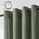 Olive Green Linen Curtains 84 Inches Long for Living Room 2 Panels Grommet Semi Sheer Linen Cotton Drape Boho Farmhouse Forest Green Curtain 84 Inch Length for Christmas Decor Dining Room Bedroom